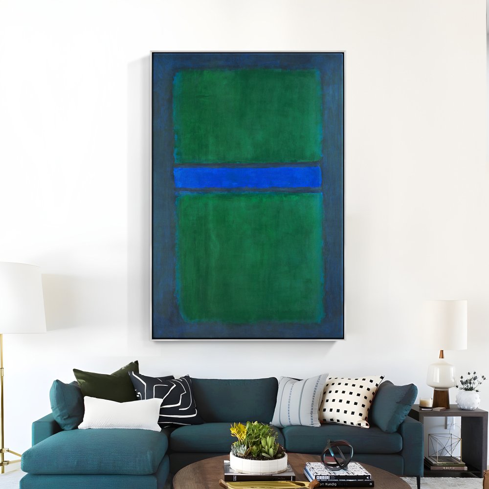 Abstract Green and Blue Oil Painting for Modern Home Decor