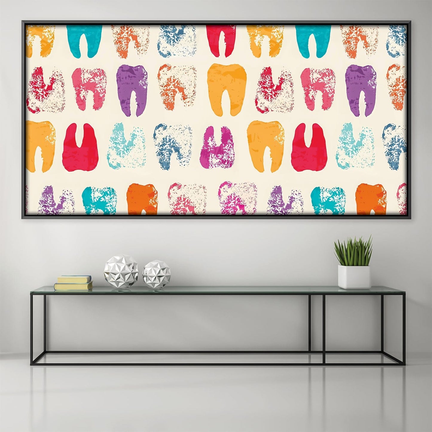 Colorful Toothprints Abstract Oil Painting for Unique Home Décor