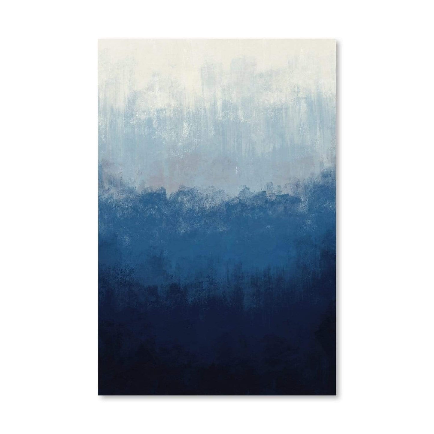 Abstract Blue Gradient Oil Painting for Modern Home Décor