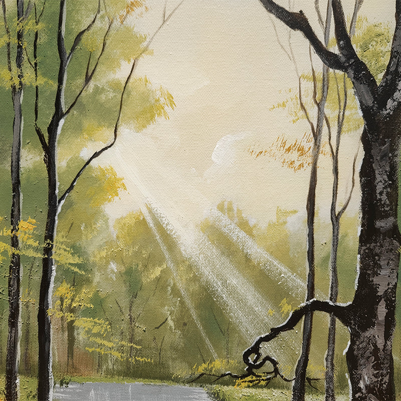 River Forest Sunlight Rays Oil Painting 121RF