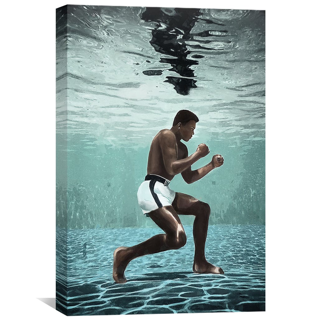 Dynamic Underwater Training Oil Painting for Fitness Enthusiasts