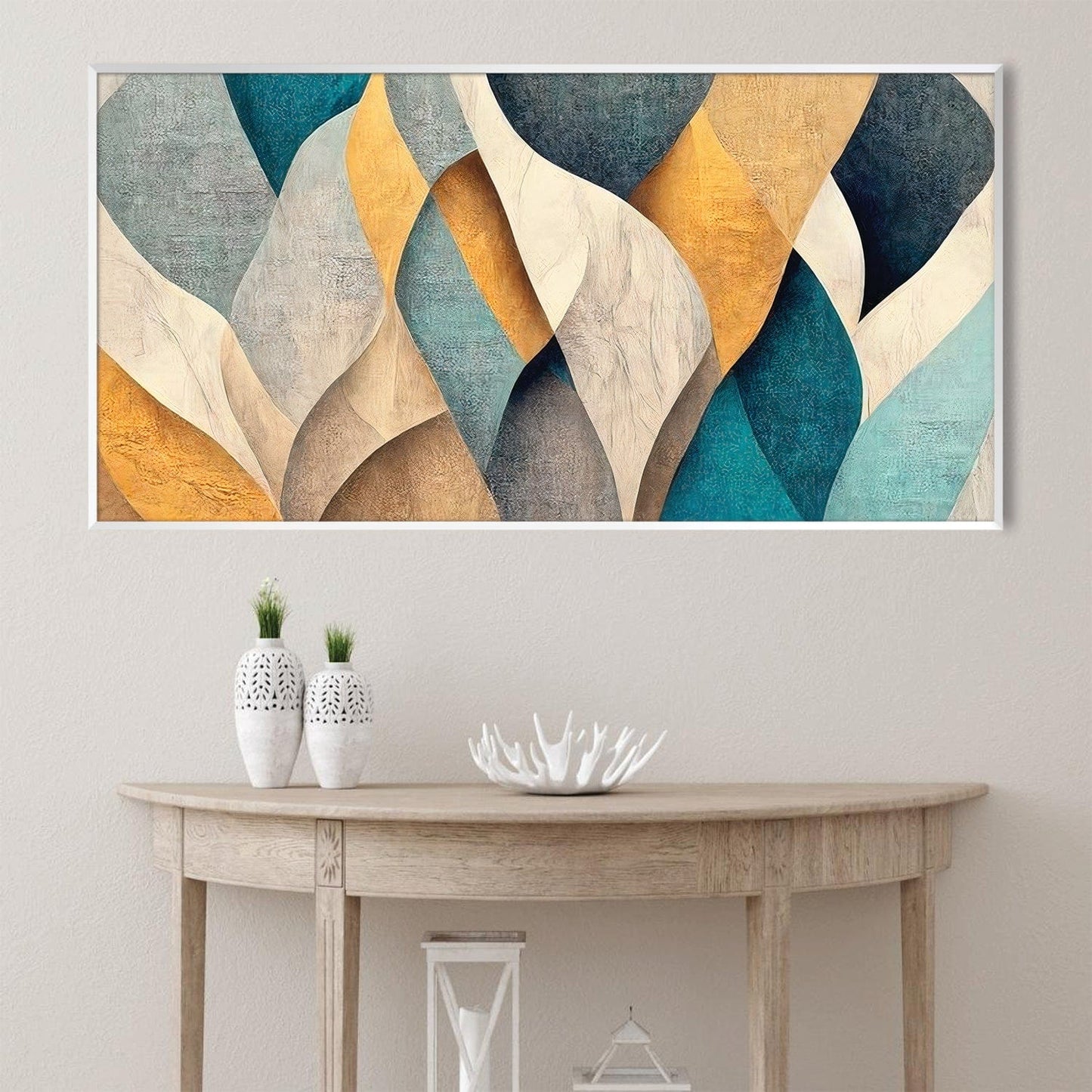 Abstract Waves of Colorful Elegance Oil Painting for Modern Home Decor