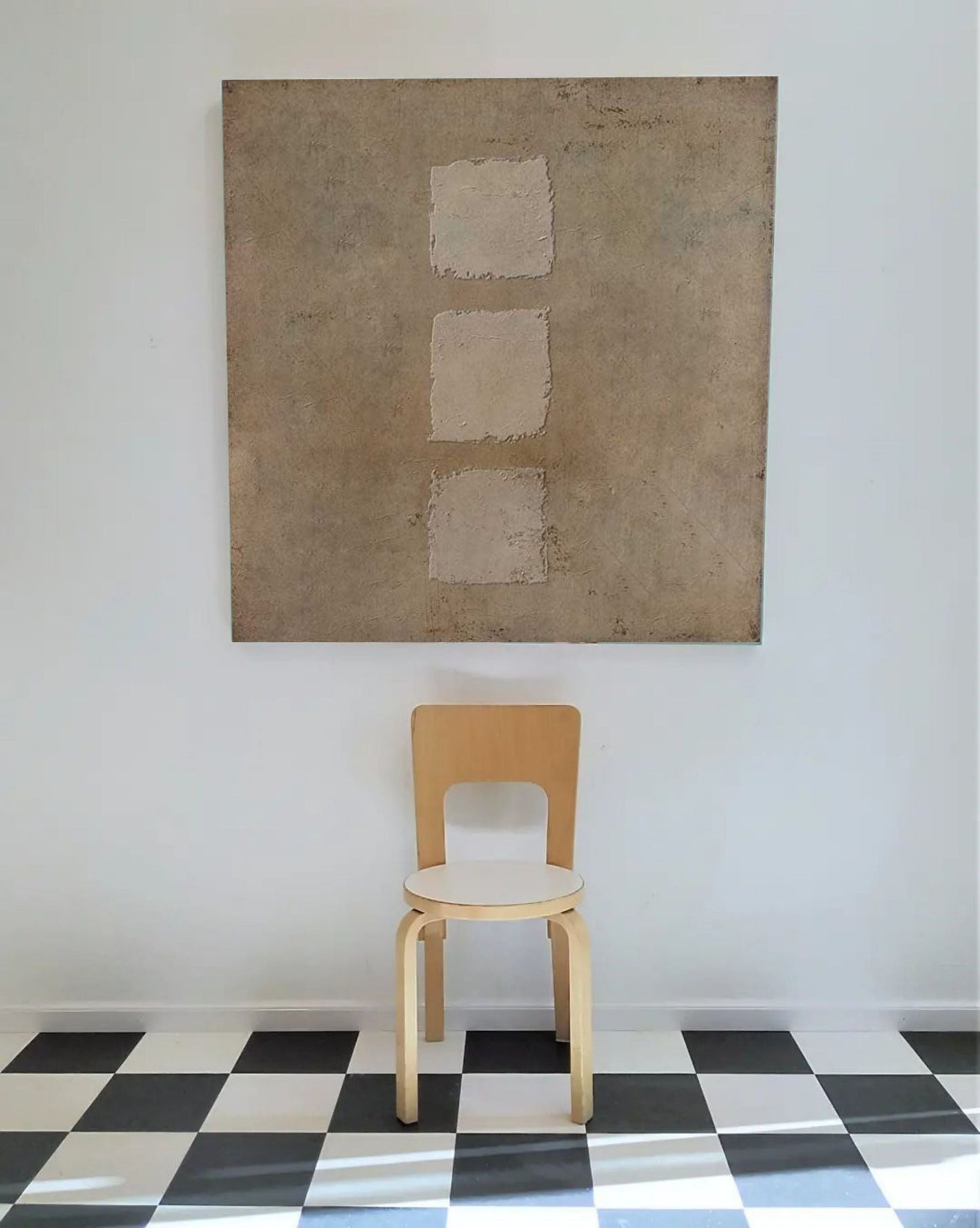 Minimalist Wabi-Sabi Oil Painting for Serene Home Decor and Unique Wall Art