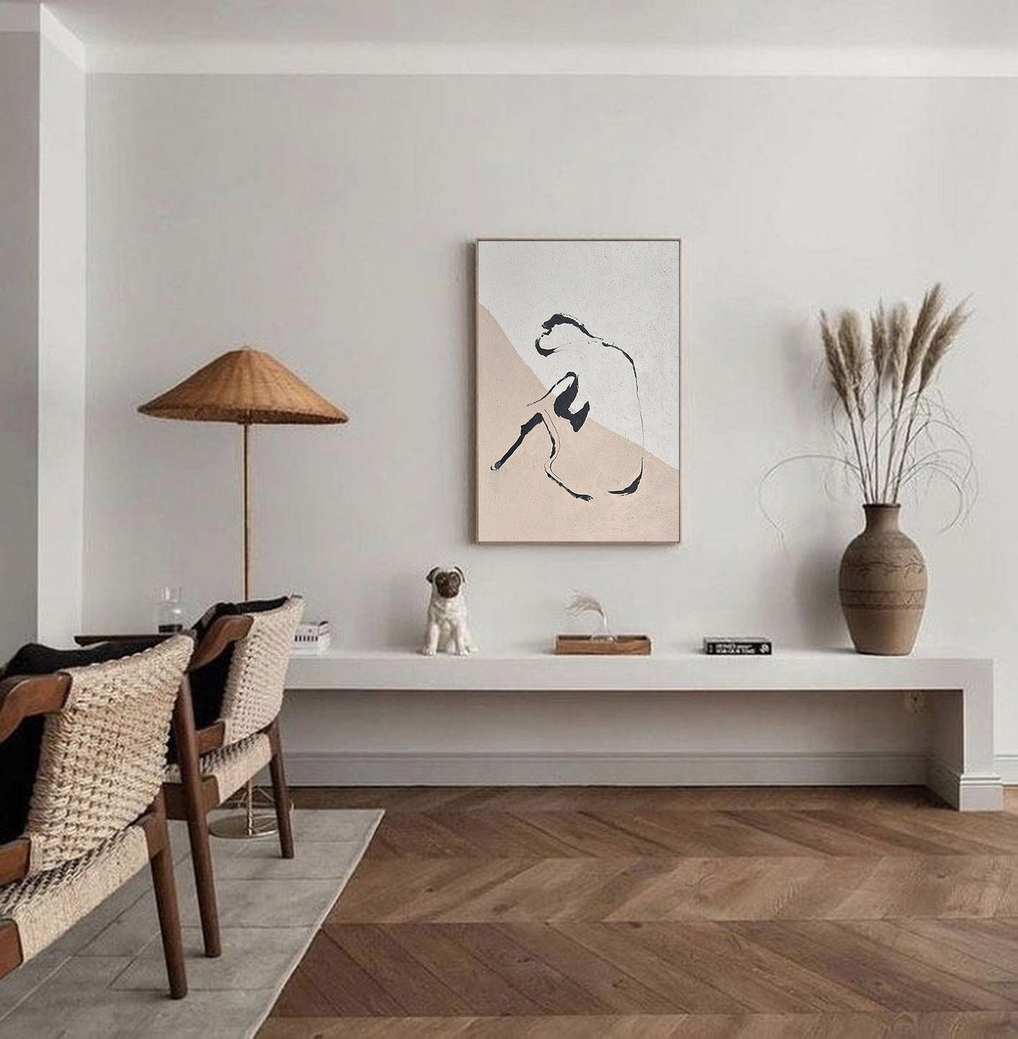 Contemporary Beige Abstract Oil Painting for Modern Art Lovers