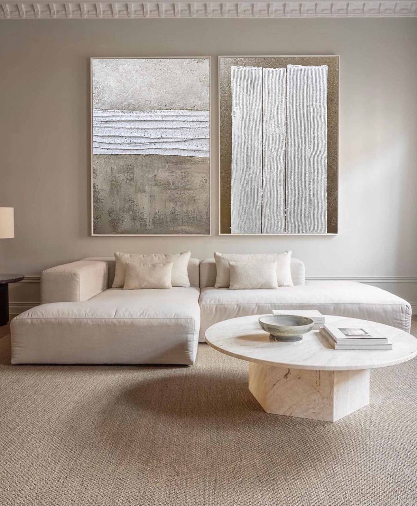 Elegant Minimalist Abstract Oil Painting for Modern Home Decor