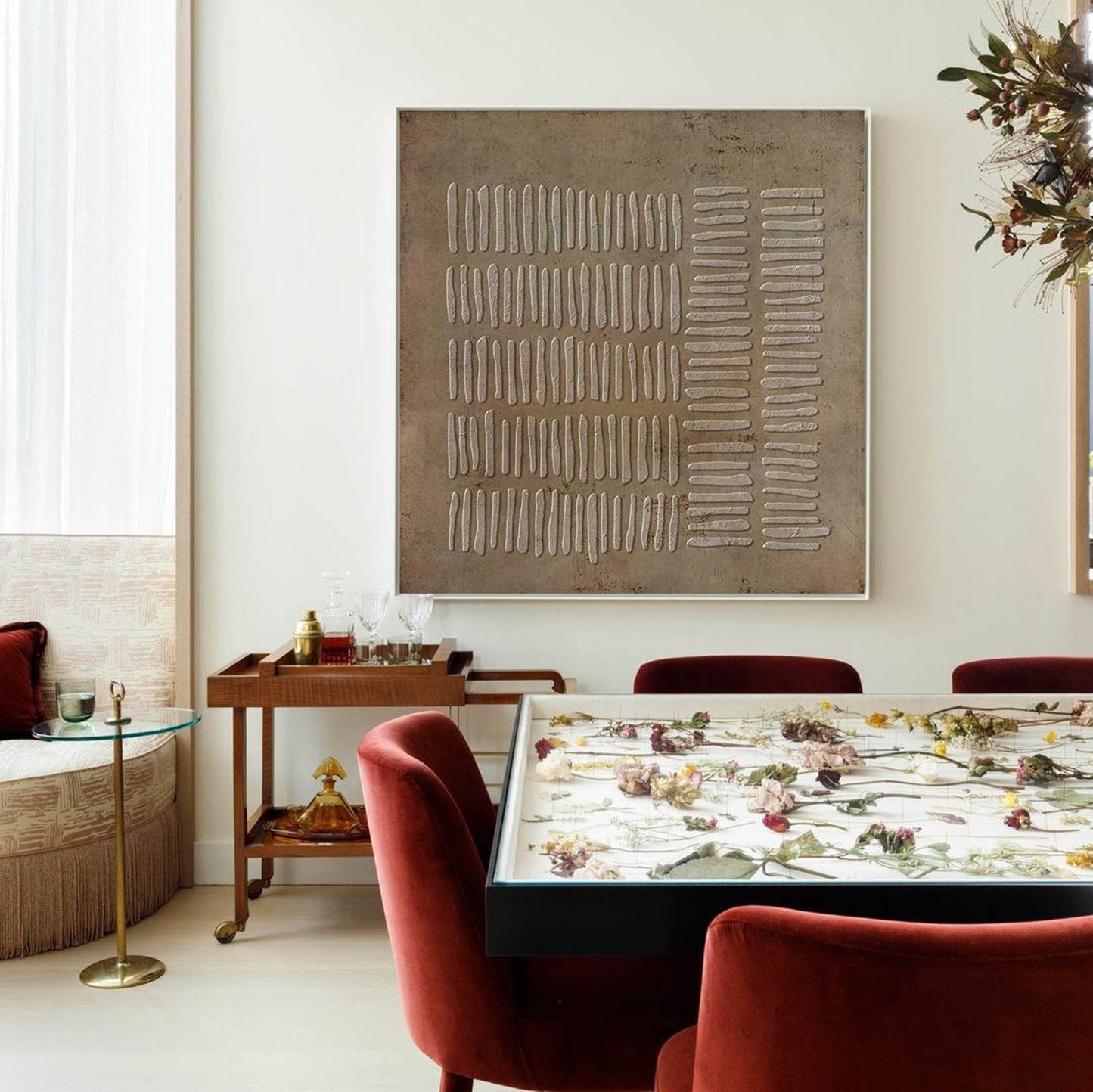 Wabi-Sabi Minimalist Oil Painting for Tranquil Home Decor