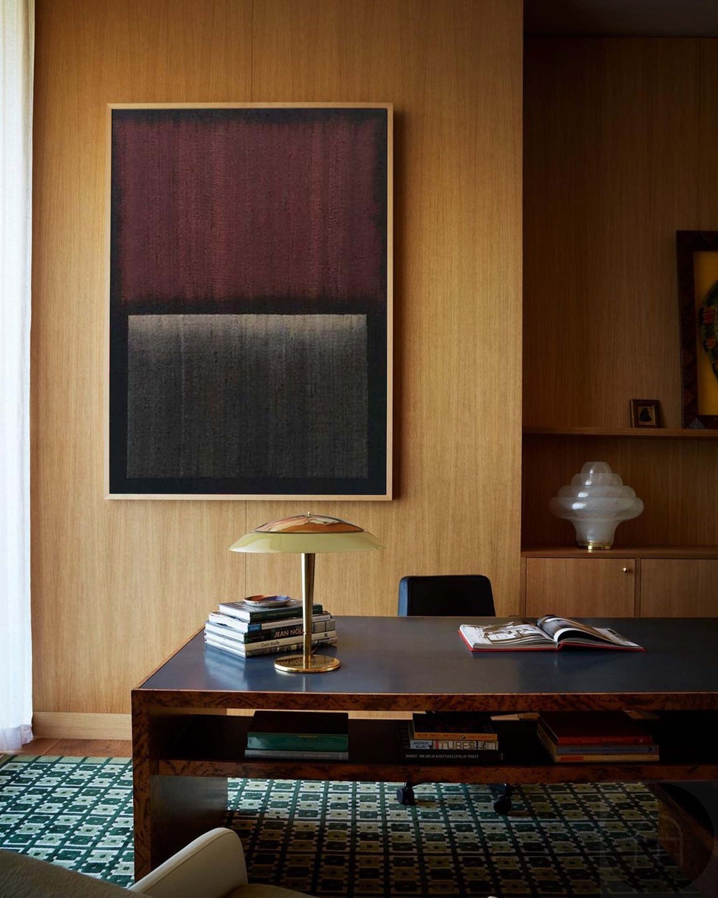 Contemporary Abstract Oil Painting with Rich Textures and Deep Hues