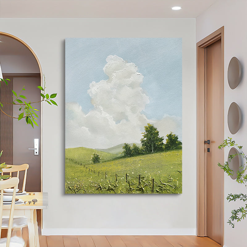 Meadow Cloud Landscape European Landscape Oil Painting 106MC