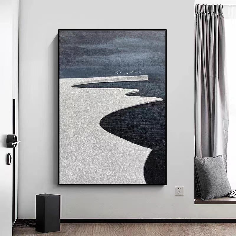 Ice Glacier Simple Minimalist Fall Winter Oil Painting
