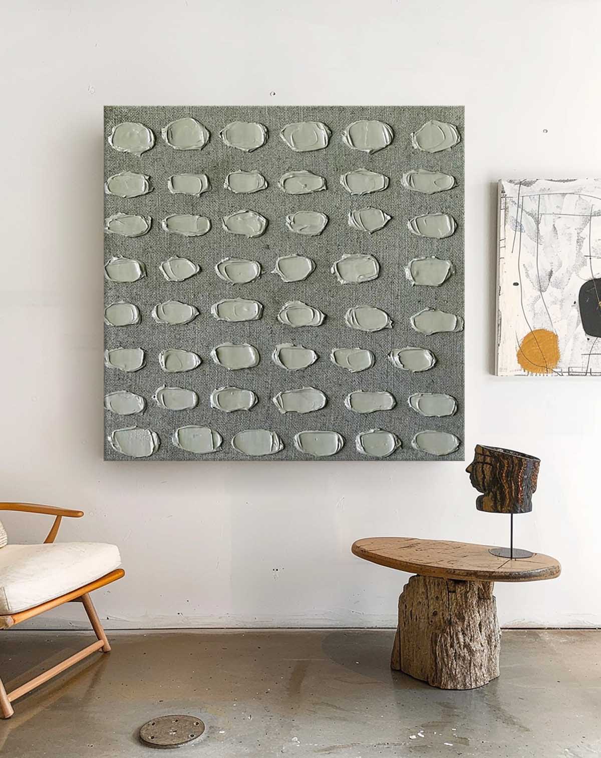 Textured Minimalist Oil Painting for Contemporary Home Decor