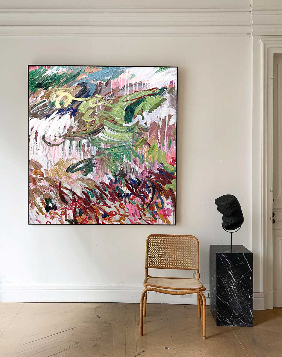 Colorful Abstract Oil Painting for Modern Home Decor and Art Enthusiasts