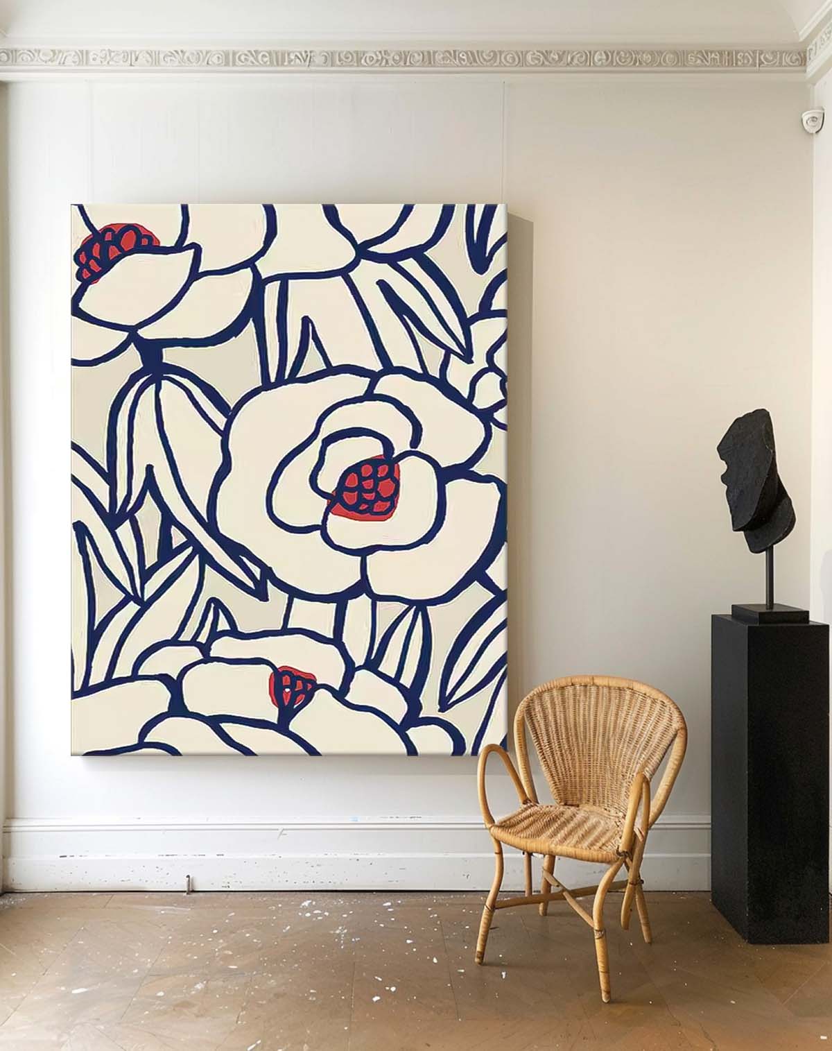 Elegant Floral Oil Painting for Contemporary Home Decor