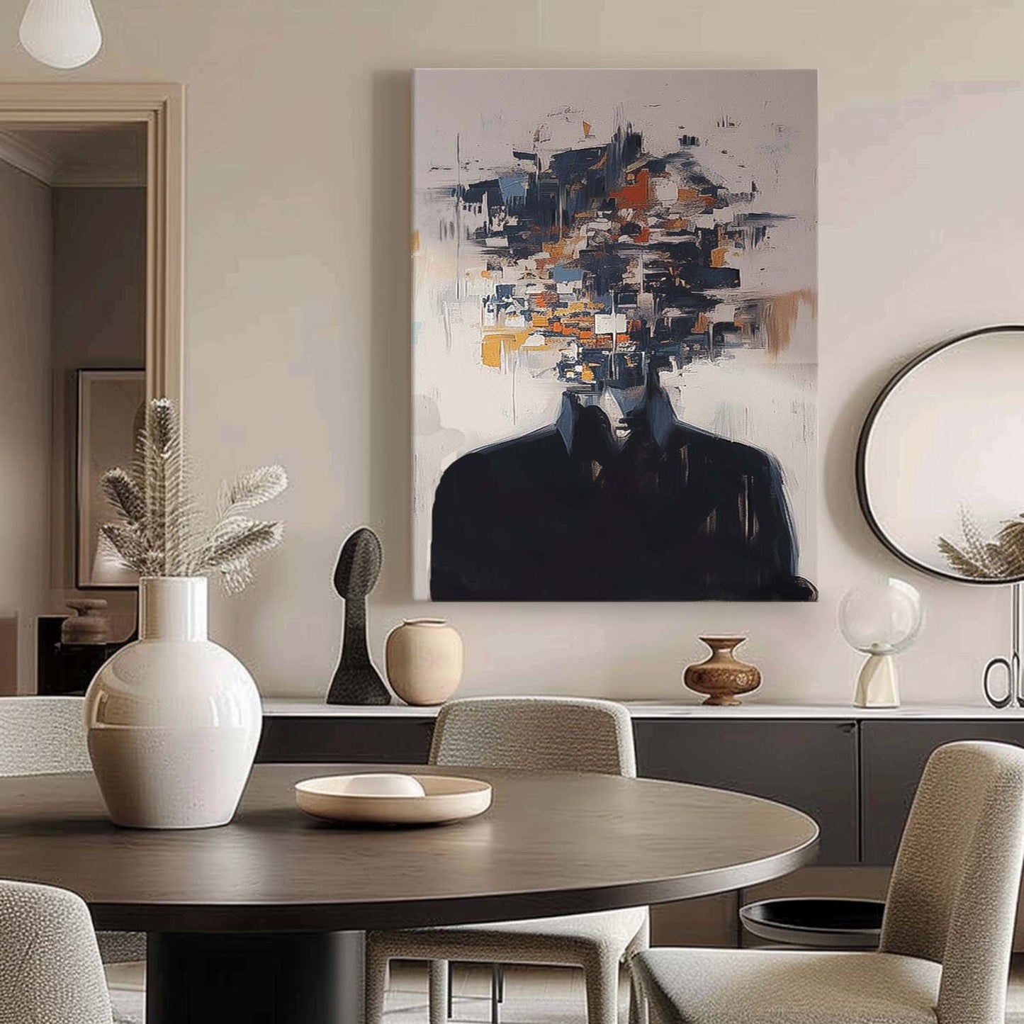 Abstract Figurative Oil Painting - Modern Canvas Art for Contemporary Interiors