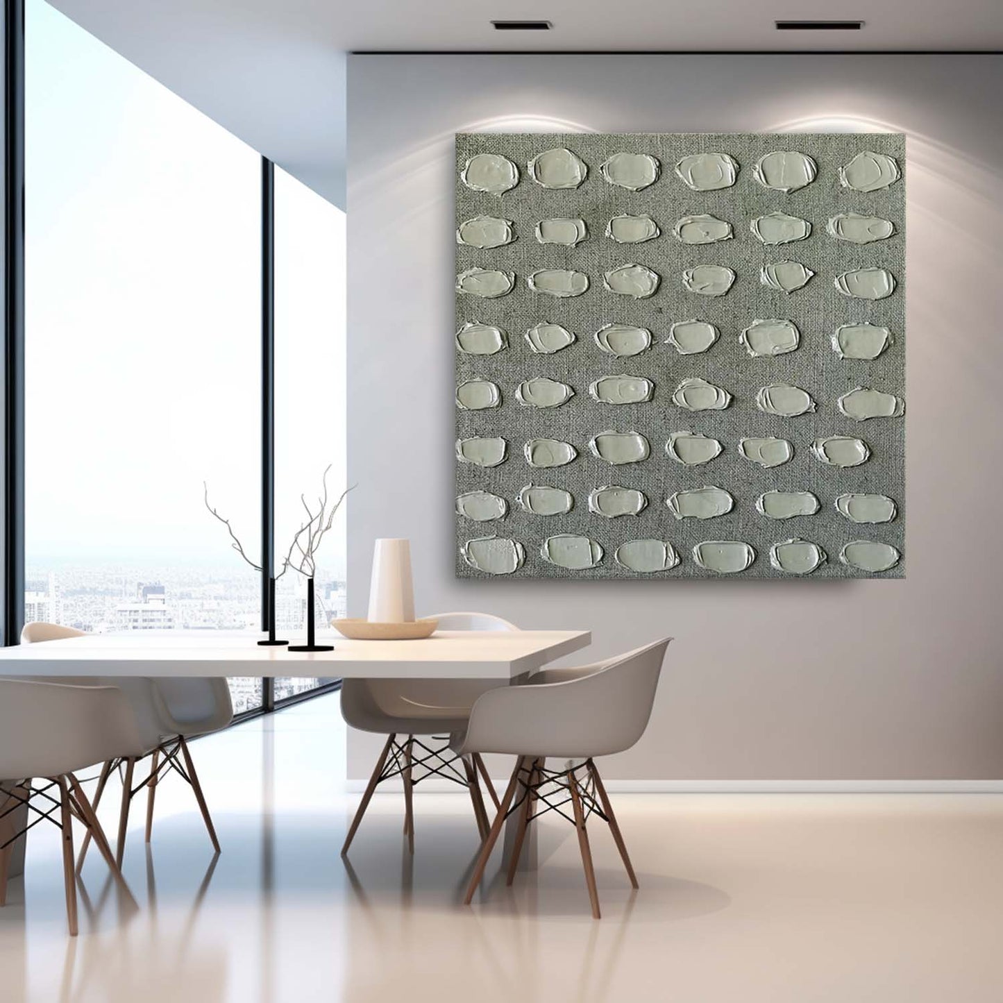Textured Minimalist Oil Painting for Contemporary Home Decor
