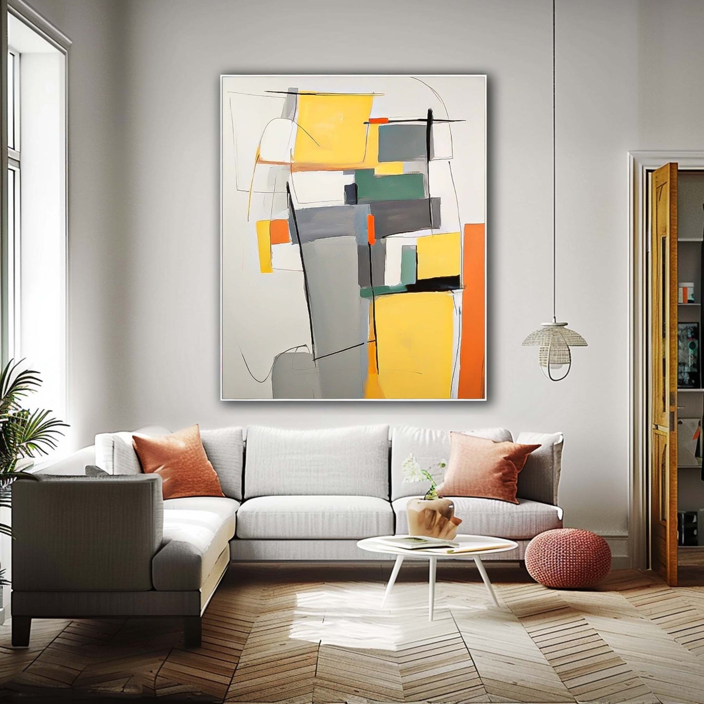 Colorful Abstract Oil Painting for Modern Home Decor - Contemporary Wall Art