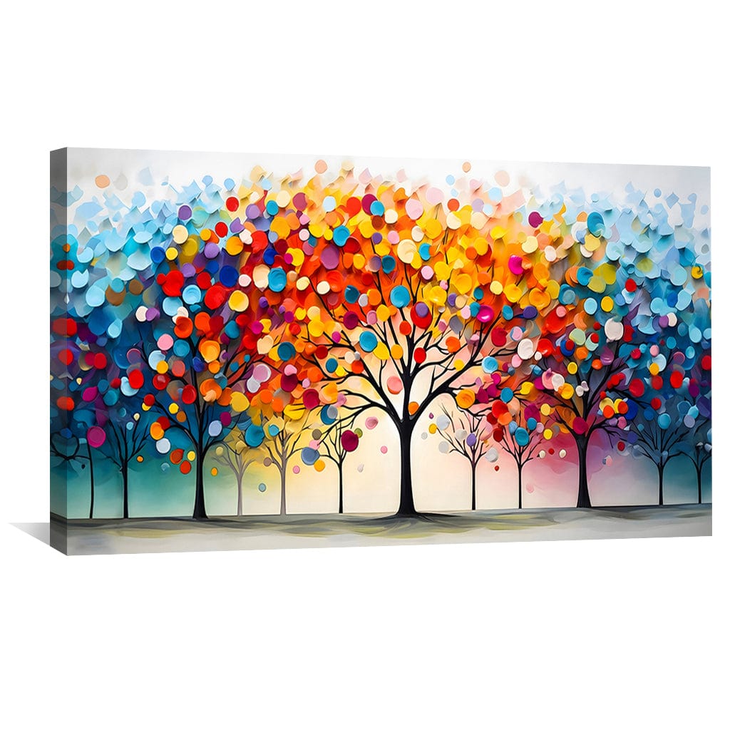 Colorful Abstract Forest Landscape Oil Painting for Home Decor