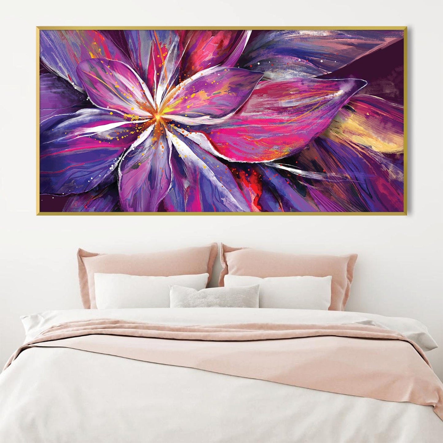 Colorful Floral Abstract Oil Painting for Vibrant Home Decor