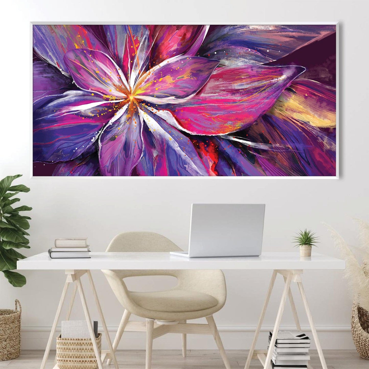 Colorful Floral Abstract Oil Painting for Vibrant Home Decor