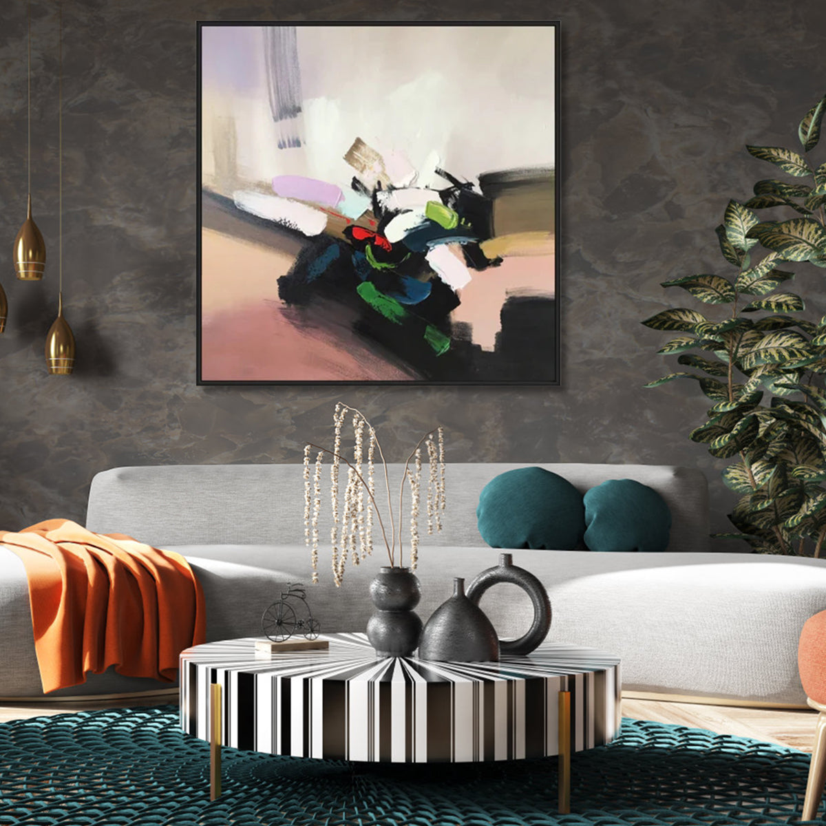 Colorful Abstract Oil Painting for Home Decor and Art Enthusiasts