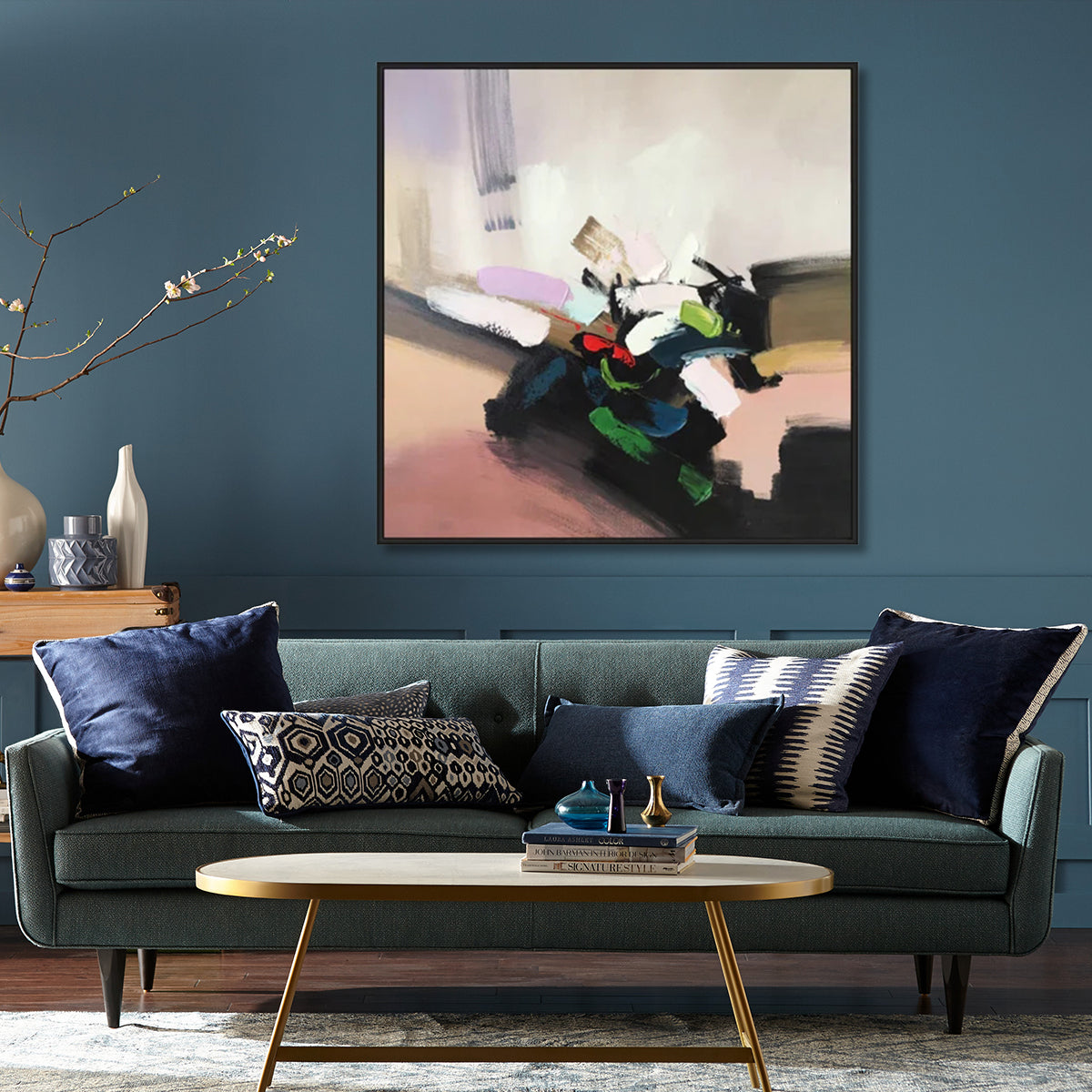 Colorful Abstract Oil Painting for Home Decor and Art Enthusiasts