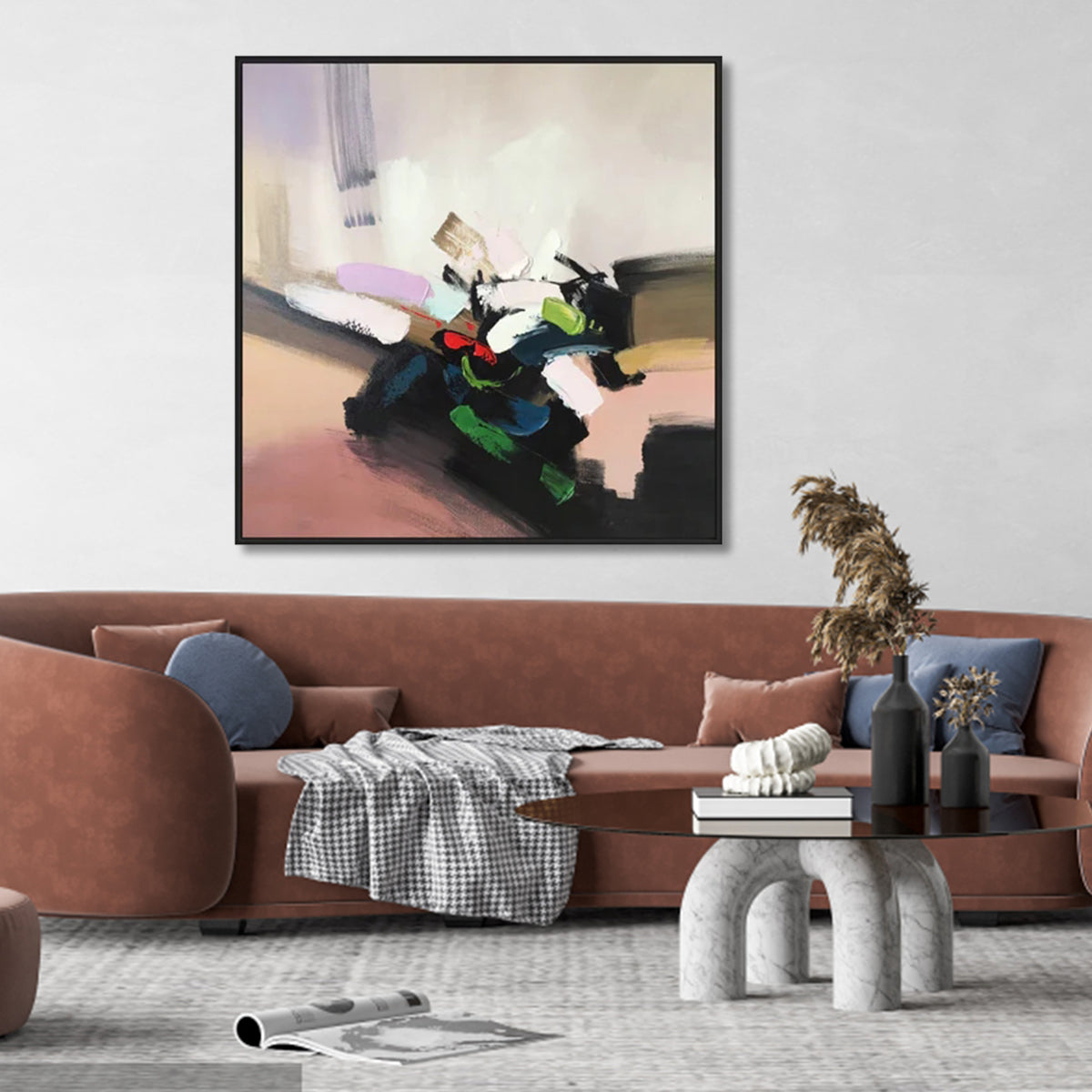 Colorful Abstract Oil Painting for Home Decor and Art Enthusiasts