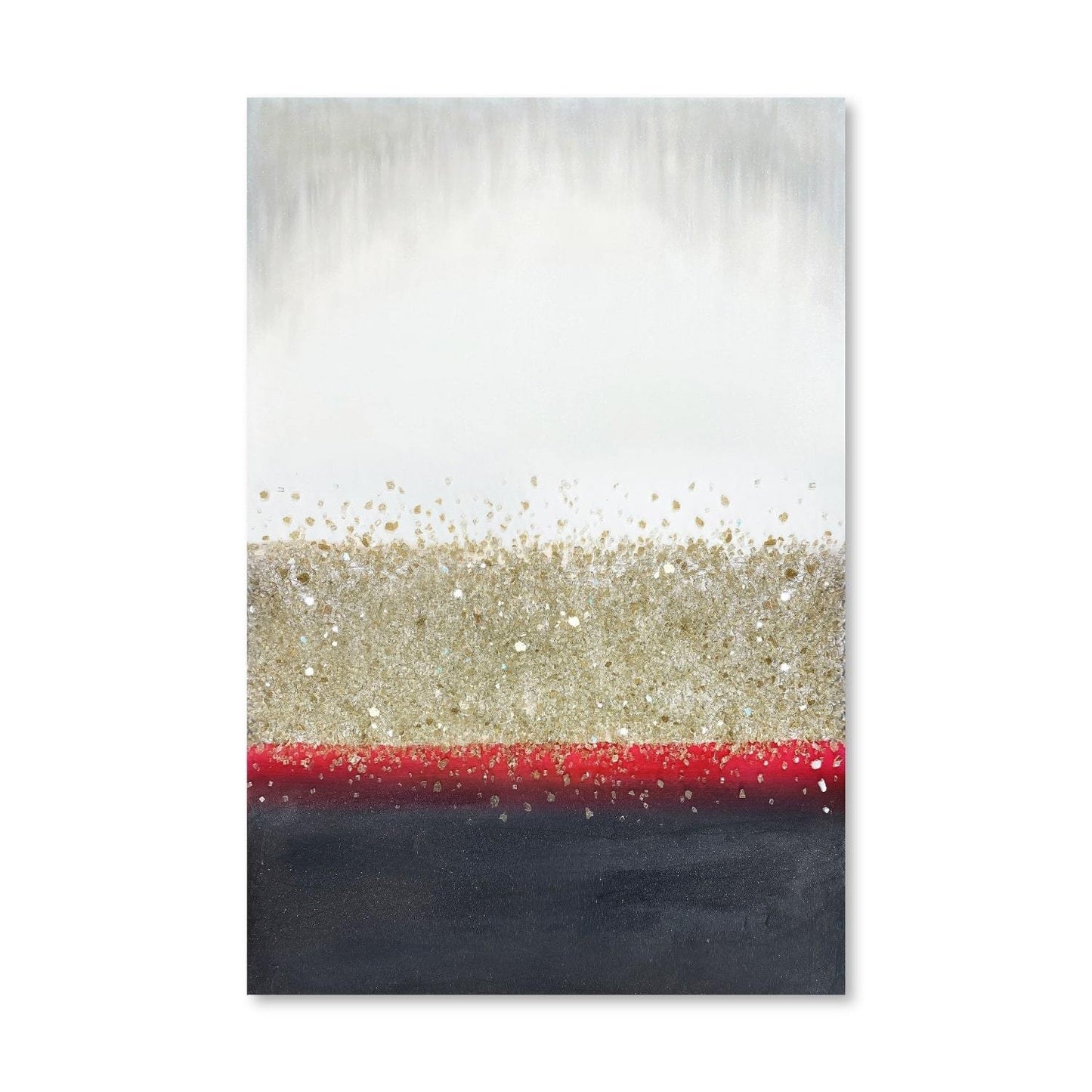 Abstract Volcano Inspired Painting with Sparkling Glitter Accents