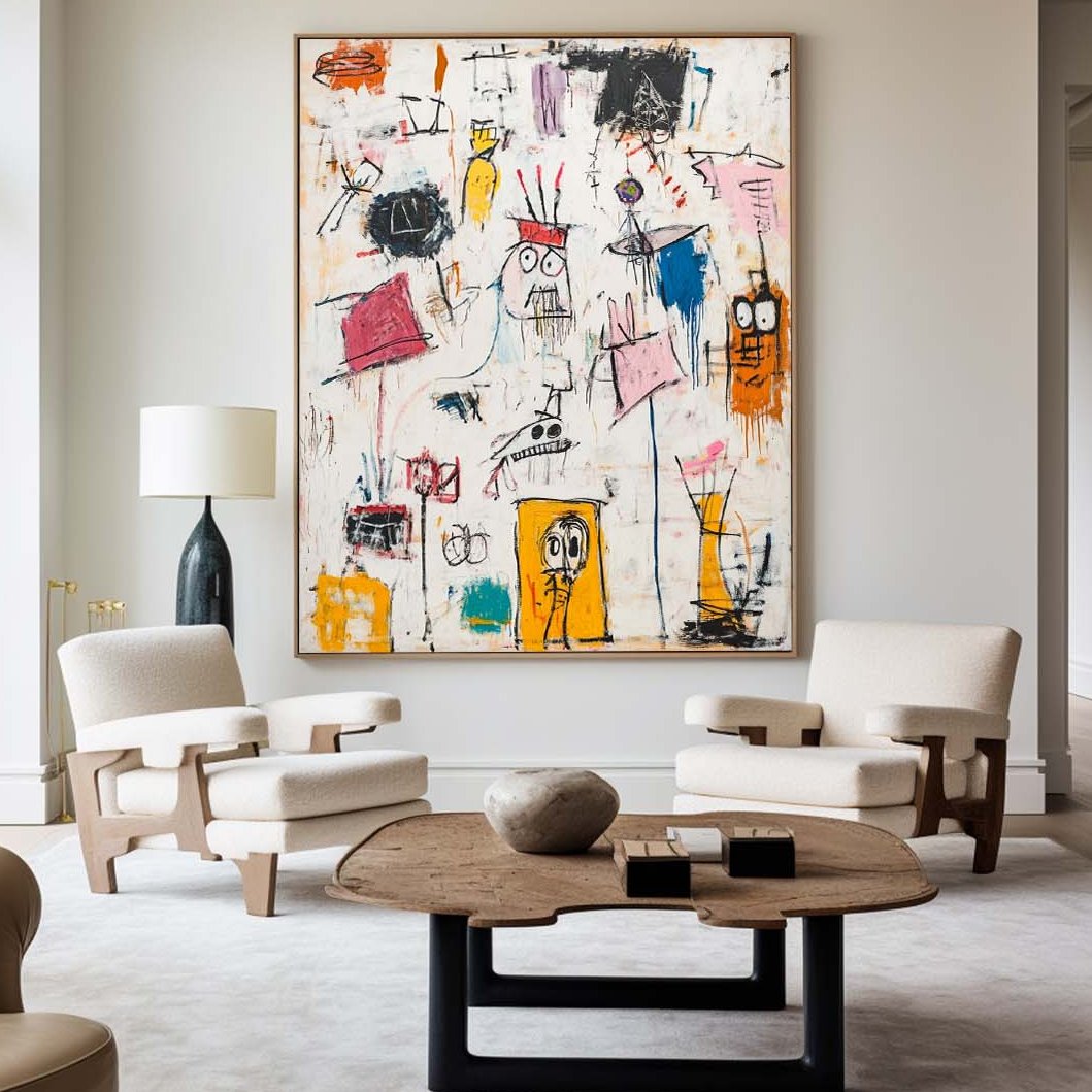 Colorful Modern Abstract Oil Painting for Contemporary Home Decor
