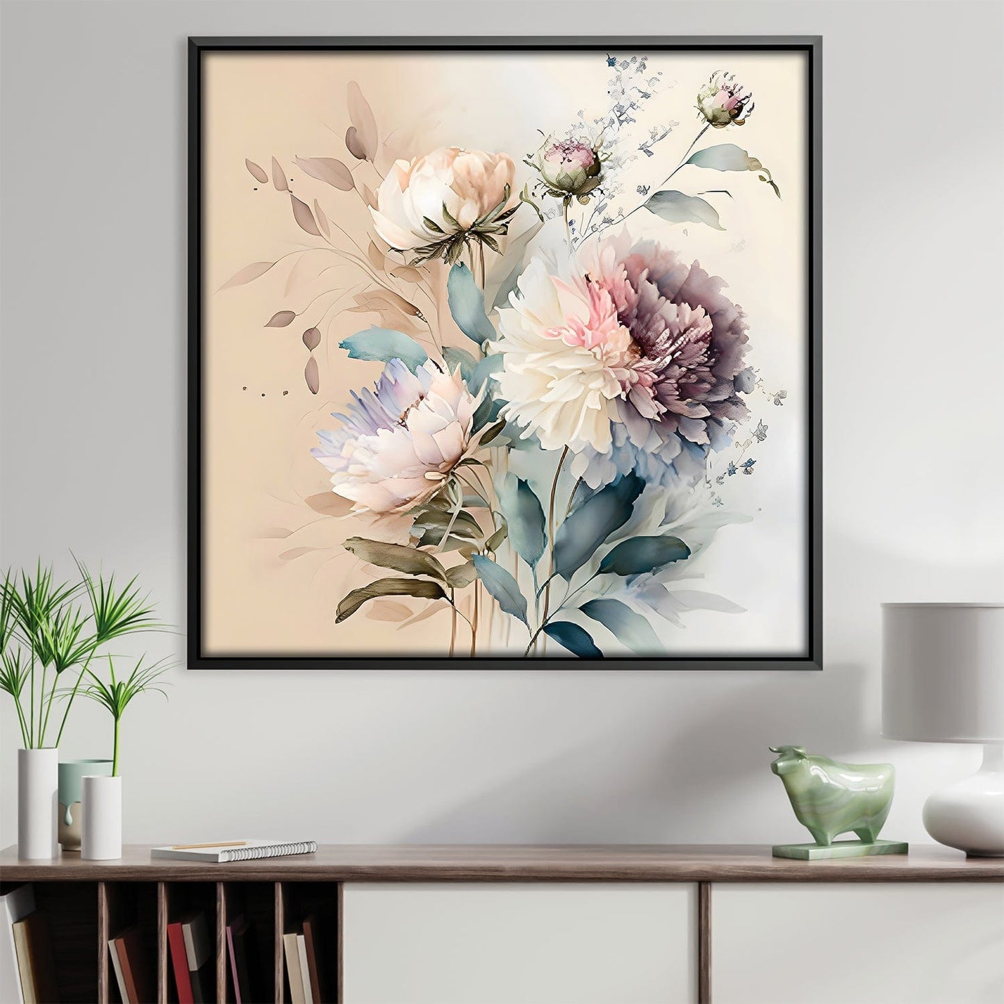 Floral Elegance: Hand-painted Oil Canvas Art for Home Decor