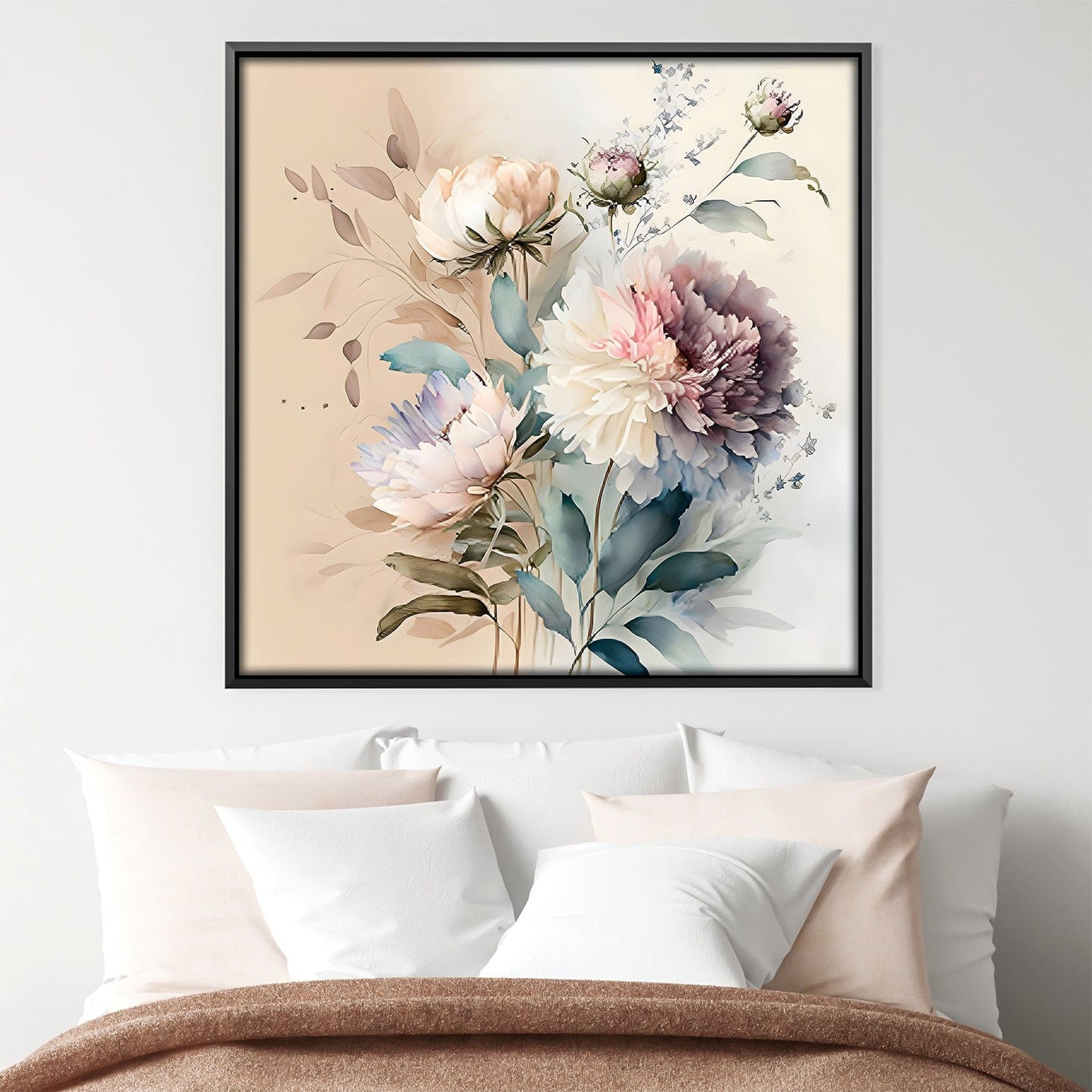 Floral Elegance: Hand-painted Oil Canvas Art for Home Decor