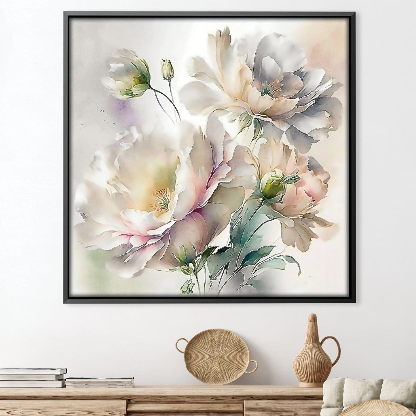Elegant Floral Oil Painting on Canvas – Perfect for Home Décor