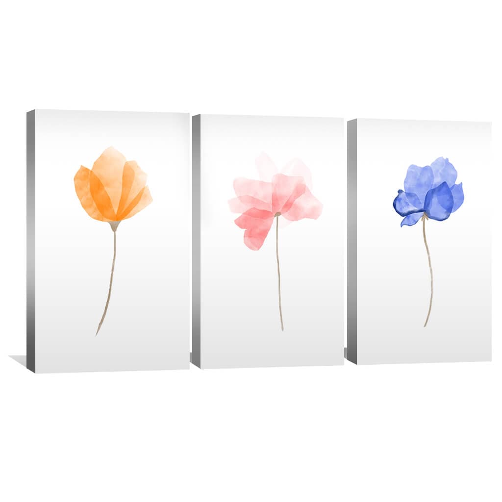 Elegant Floral Watercolor Canvas Art for Modern Home Decor