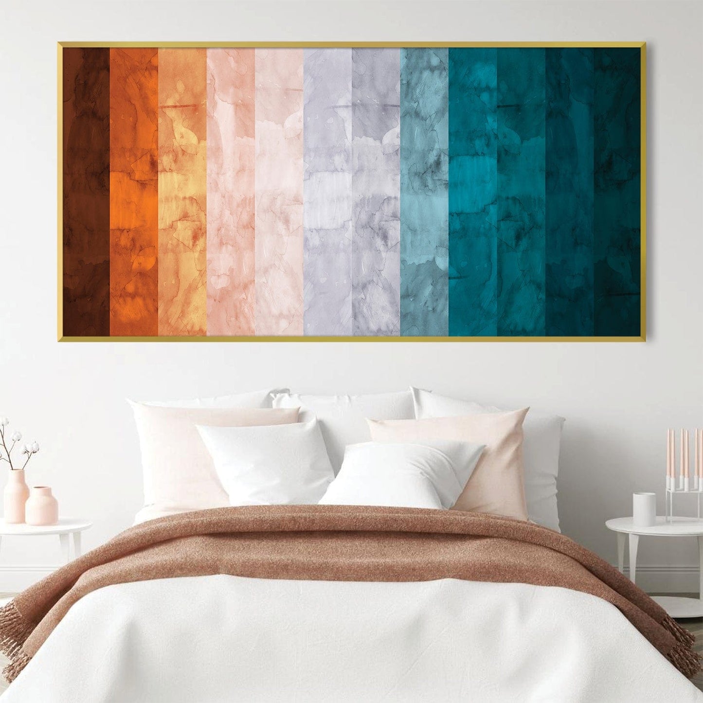Colorful Abstract Landscape Oil Painting for Modern Home Decor