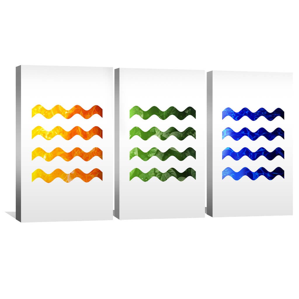 Colorful Wave Patterns Oil Painting for Modern Home Decor