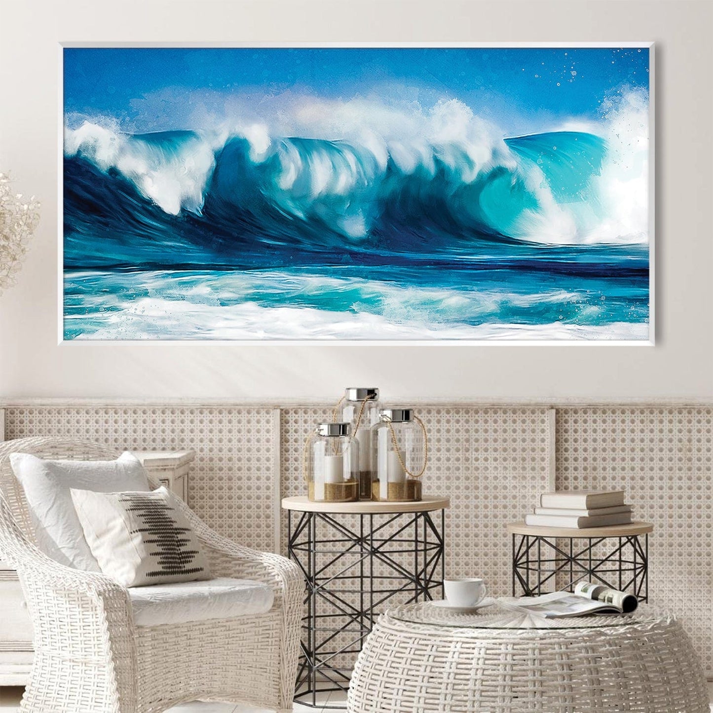 Stunning Ocean Waves Oil Painting for Home Decor - Vibrant Coastal Wall Art