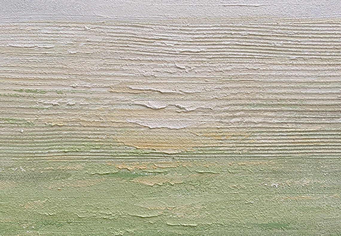 Serene Horizon Abstract Oil Painting for Tranquil Home Décor
