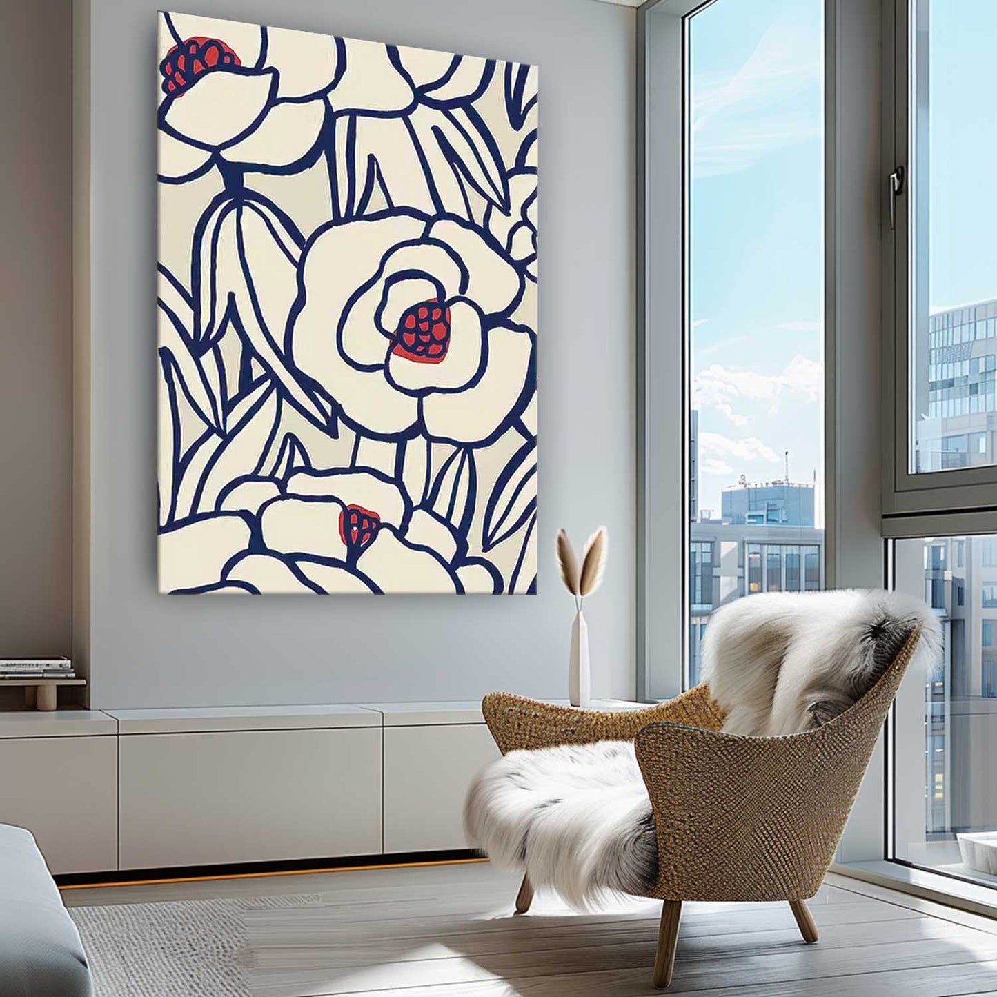 Elegant Floral Oil Painting for Contemporary Home Decor