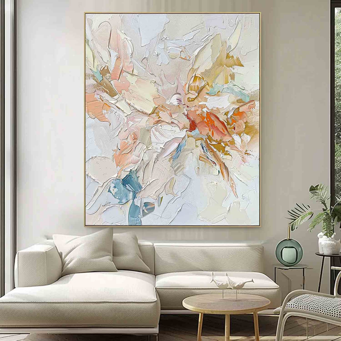 Serene Abstract Floral Oil Painting for Modern Home Decor