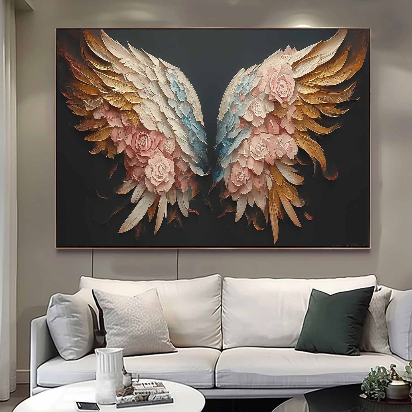 Elegant Floral Winged Artwork for Home Decor