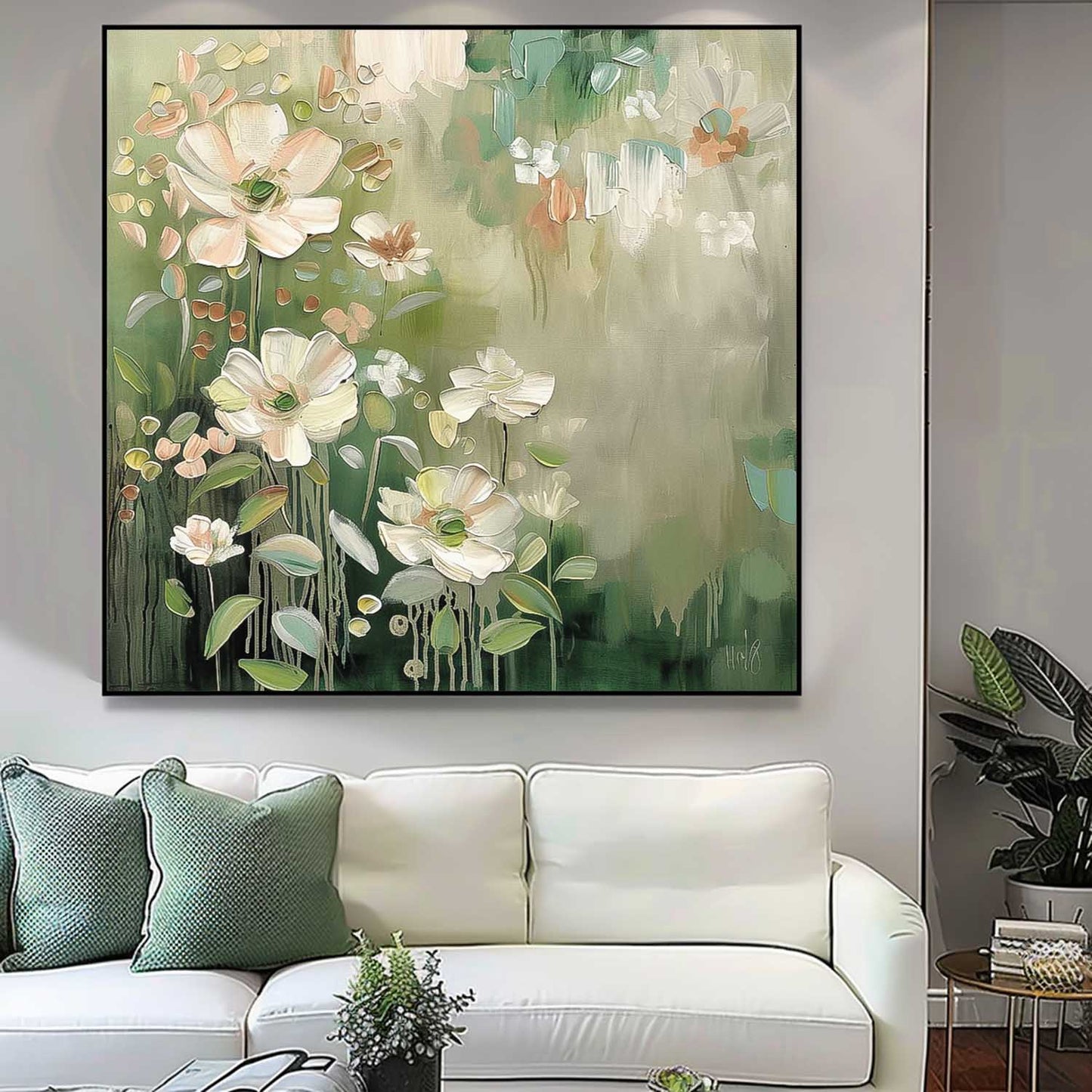 Vibrant Floral Oil Painting for Home Decor - Nature-Inspired Wall Art
