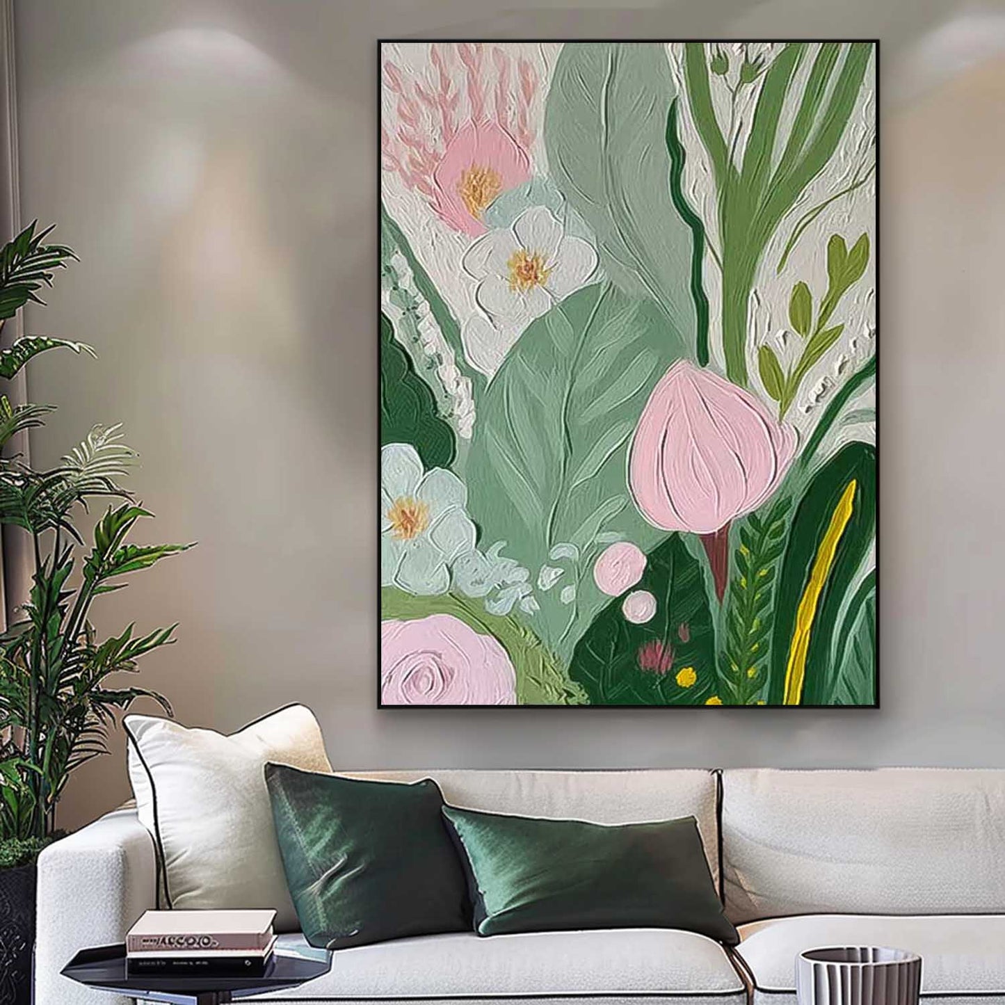 Botanical Beauty: Vibrant Floral Oil Painting for Home Décor
