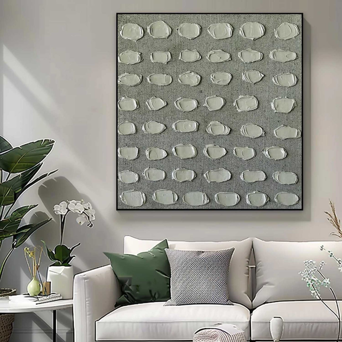 Textured Minimalist Oil Painting for Contemporary Home Decor