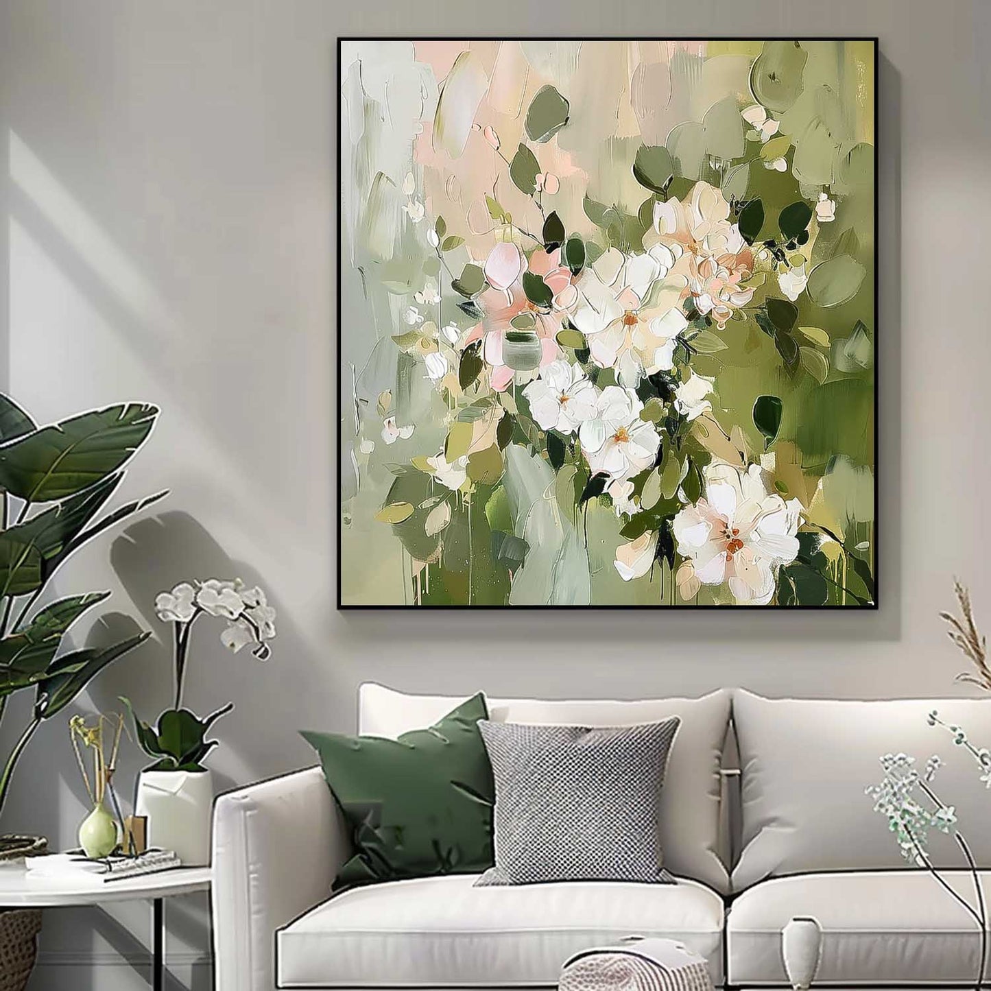 Botanical Bliss: Elegant Floral Oil Painting for Home Décor