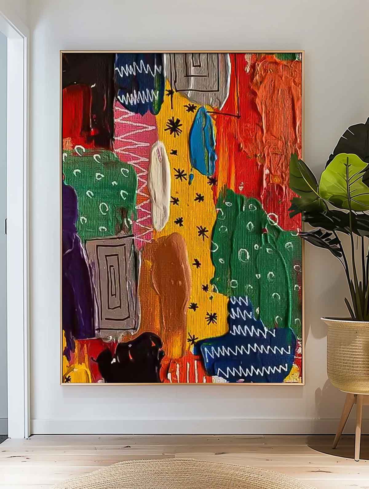 Colorful Abstract Oil Painting for Modern Home Décor - Unique Canvas Art