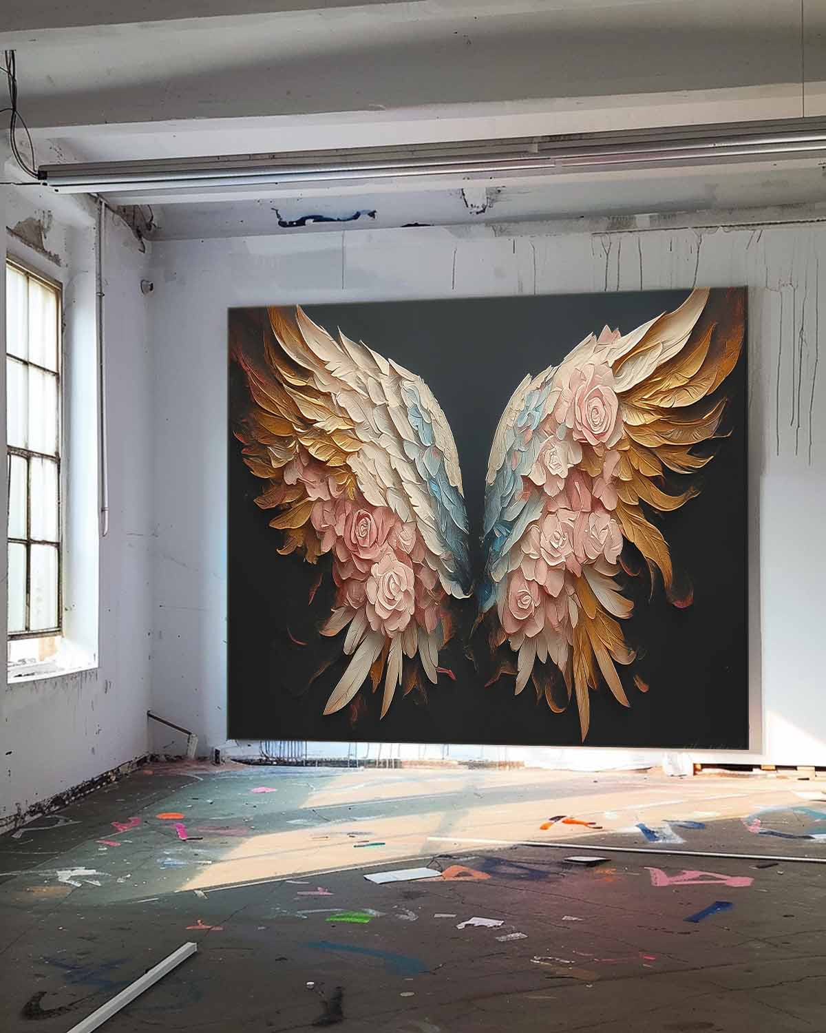 Elegant Floral Winged Artwork for Home Decor