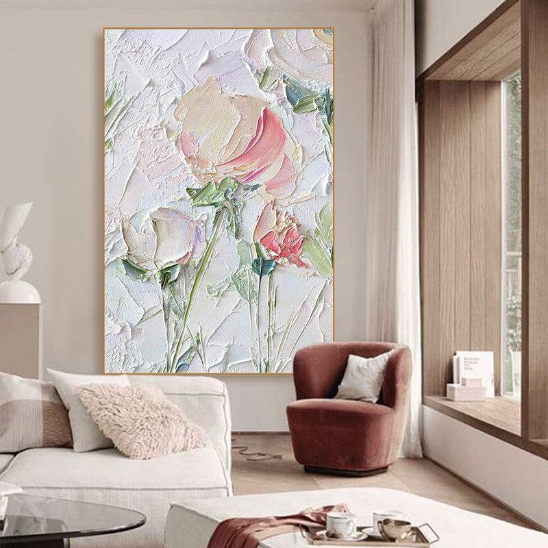Large Abstract Flower Minimalist Elegant Beauty Oil Painting