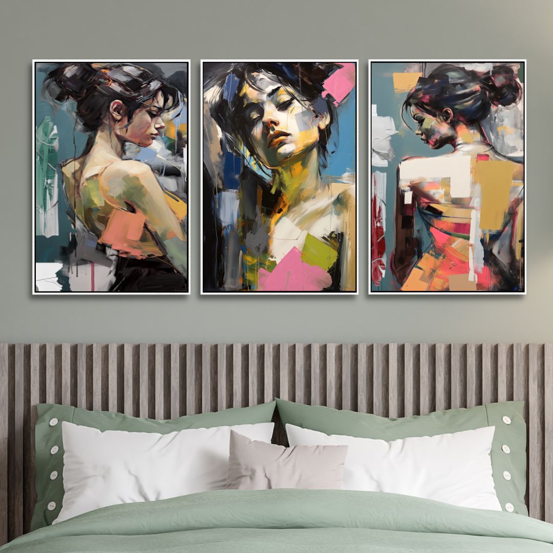 Abstract Woman Portrait Oil Painting for Modern Home Decor and Wall Art