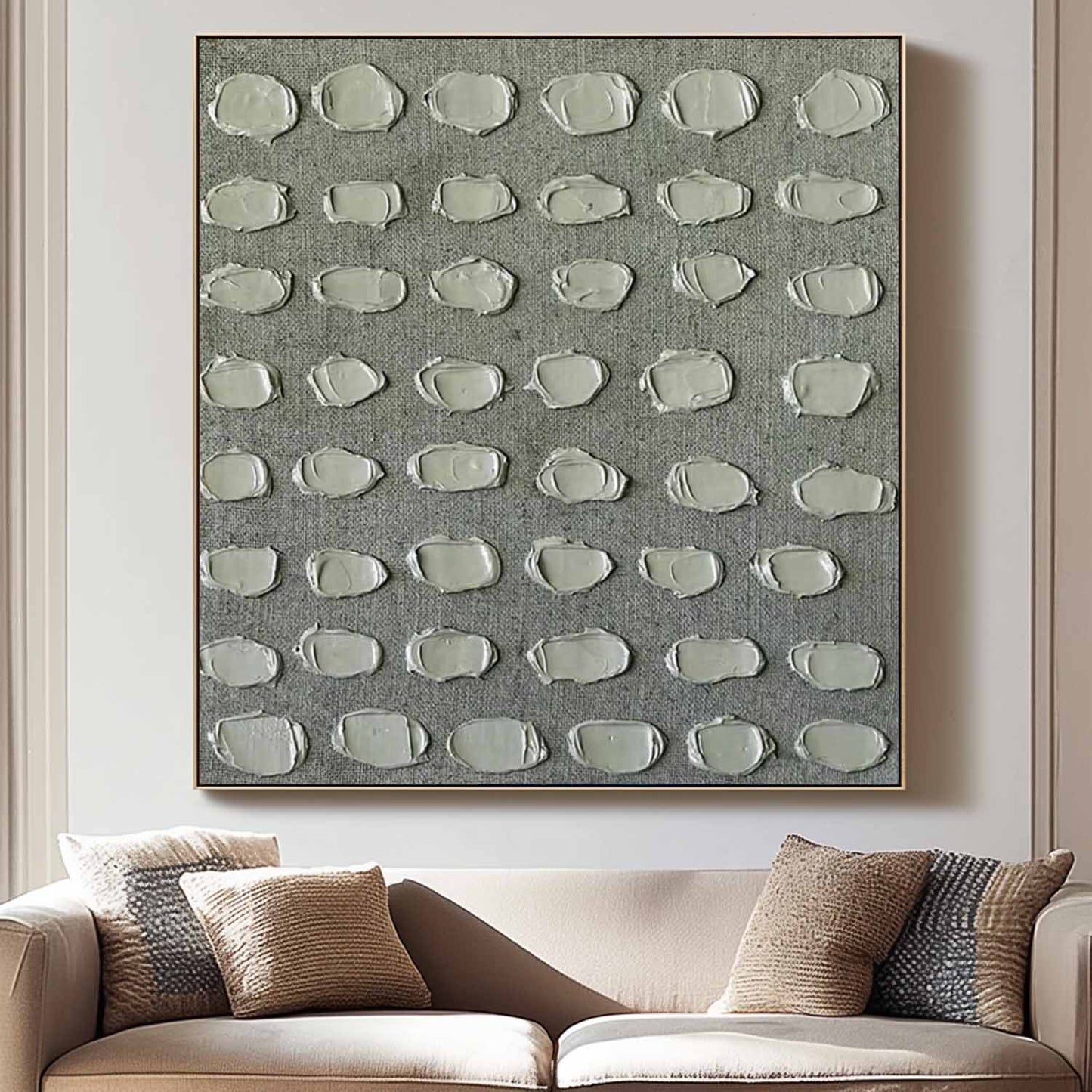 Textured Minimalist Oil Painting for Contemporary Home Decor