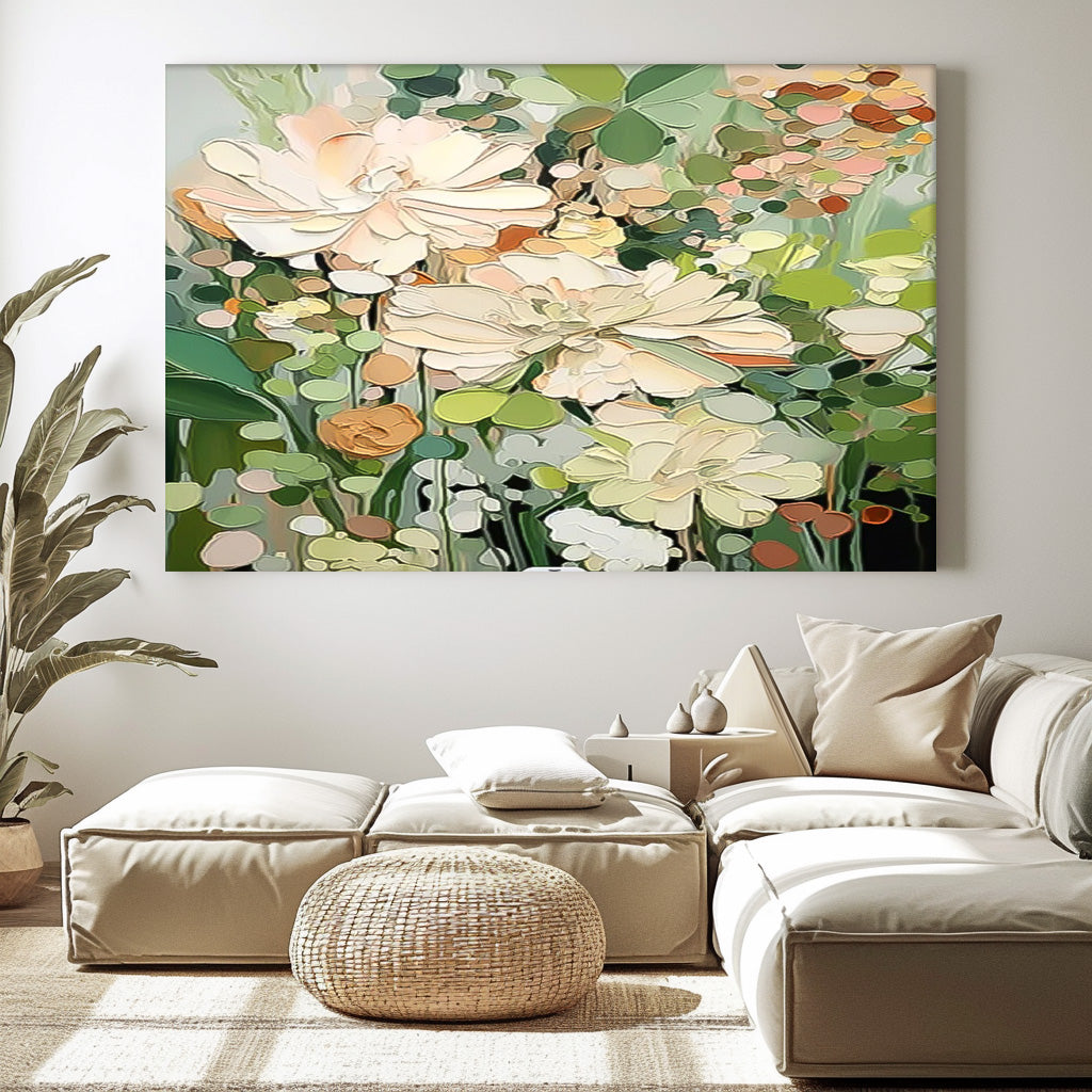 Elegant Floral Oil Painting for Bright and Cheerful Home Decor