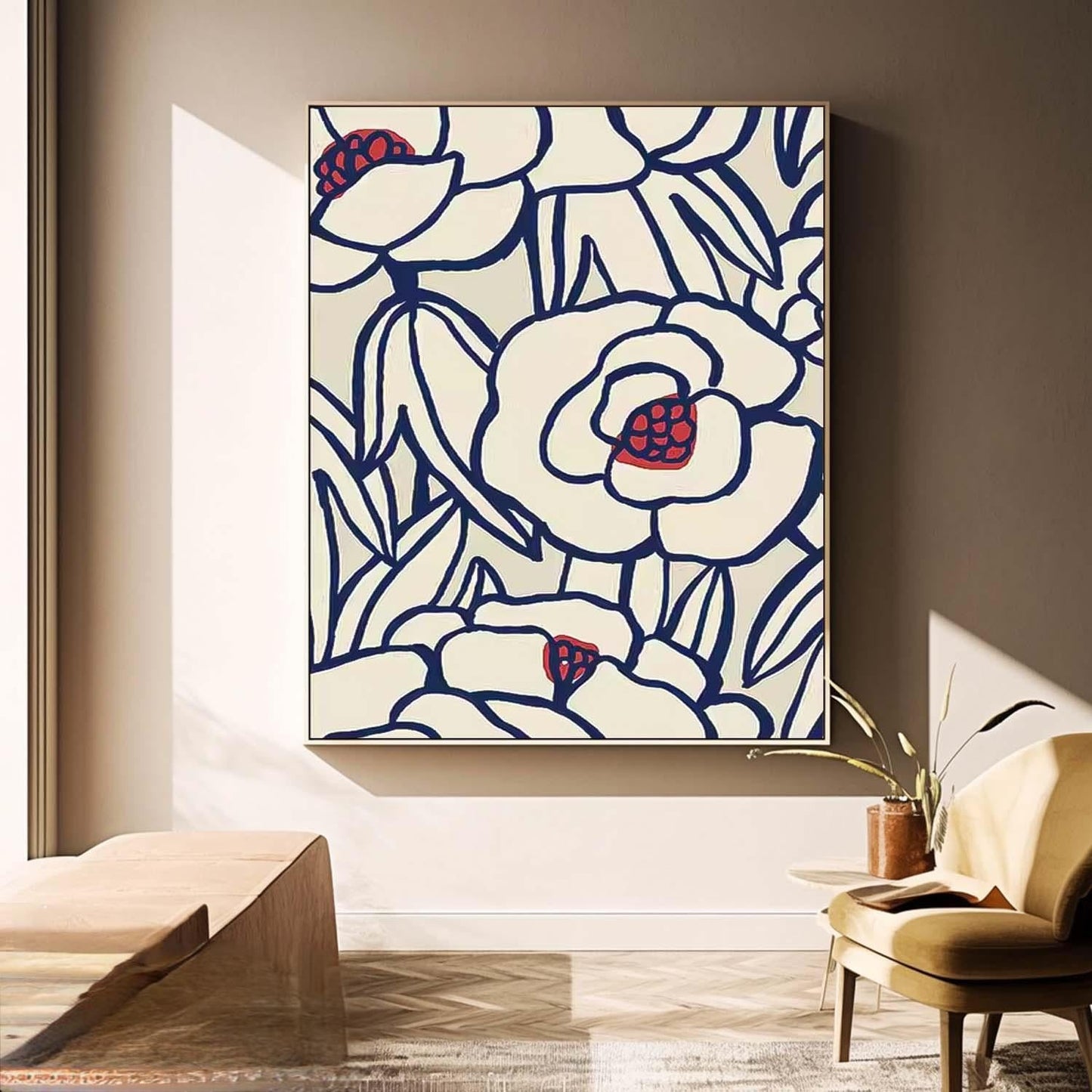 Elegant Floral Oil Painting for Contemporary Home Decor