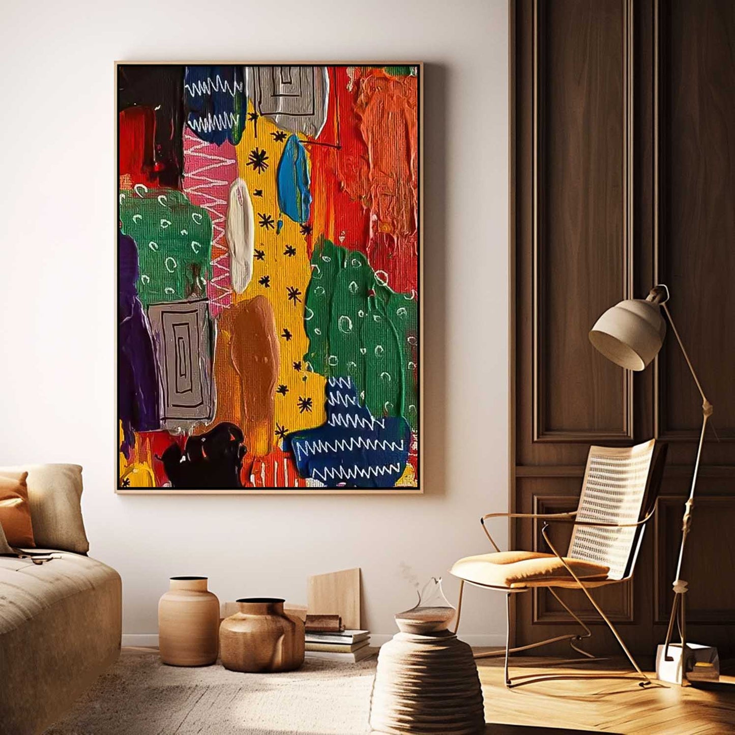Colorful Abstract Oil Painting for Modern Home Décor - Unique Canvas Art